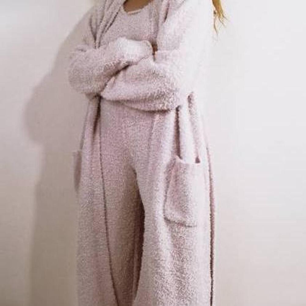 SKIMS [Cozy Knit] Pink Loungewear Set - Robe, Tank, and Pants - Size 2X/3X NWT - Picture 3 of 6
